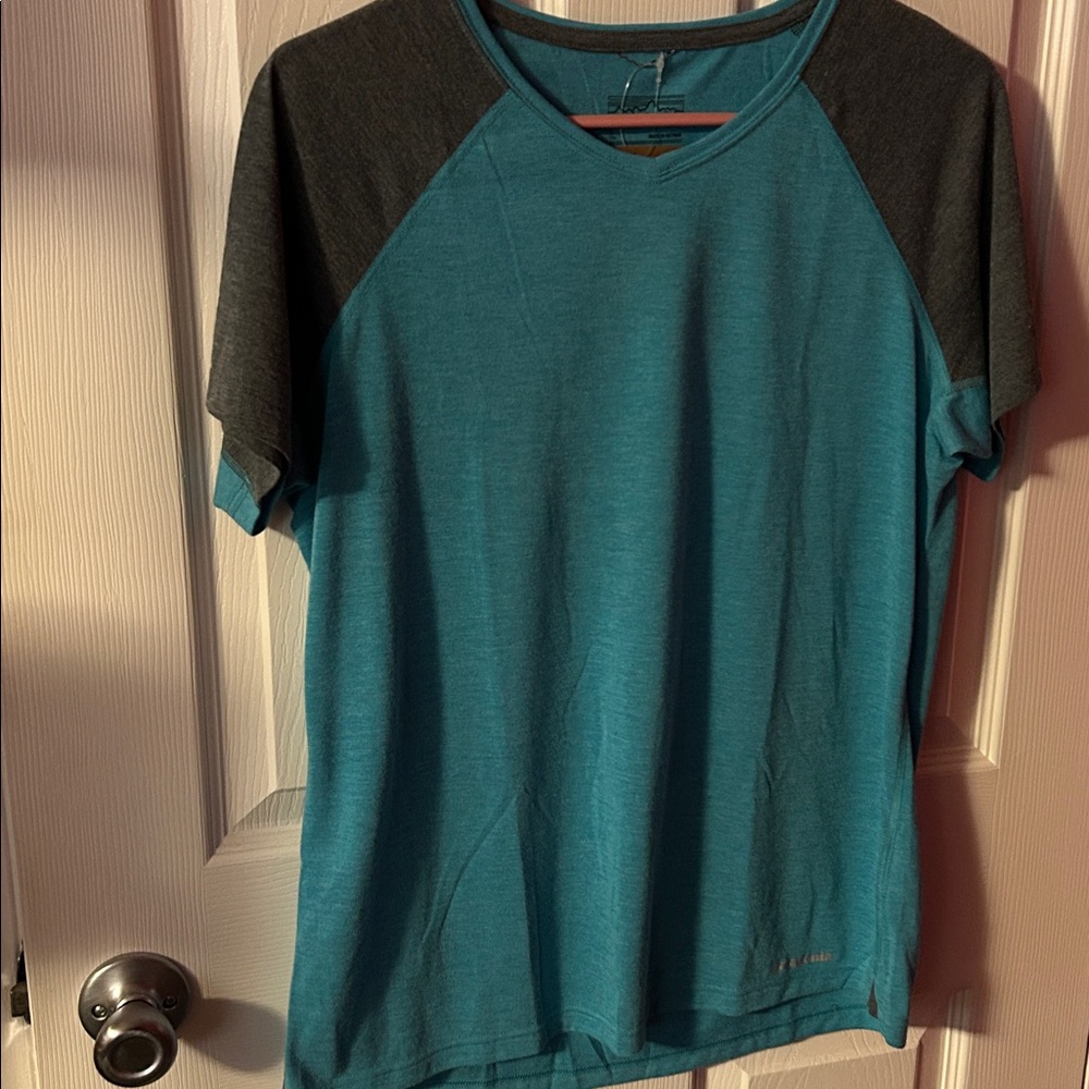 Patagonia Teal and Charcoal Short Sleeve Tee - Picture 2 of 10